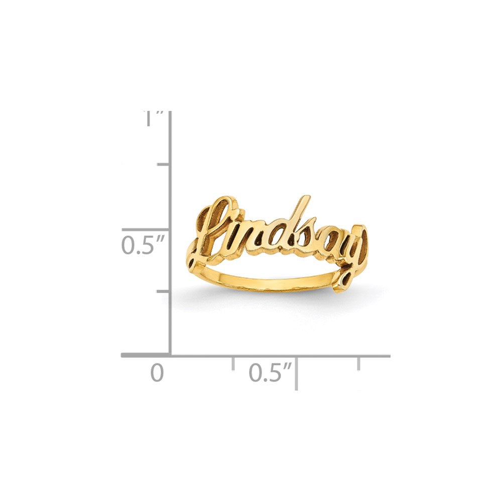 10K Gelbgold personalisierter polierter Ring