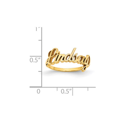 10K Gelbgold personalisierter polierter Ring