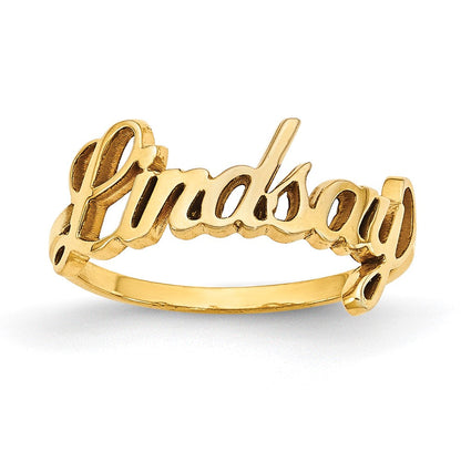 10K Gelbgold personalisierter polierter Ring