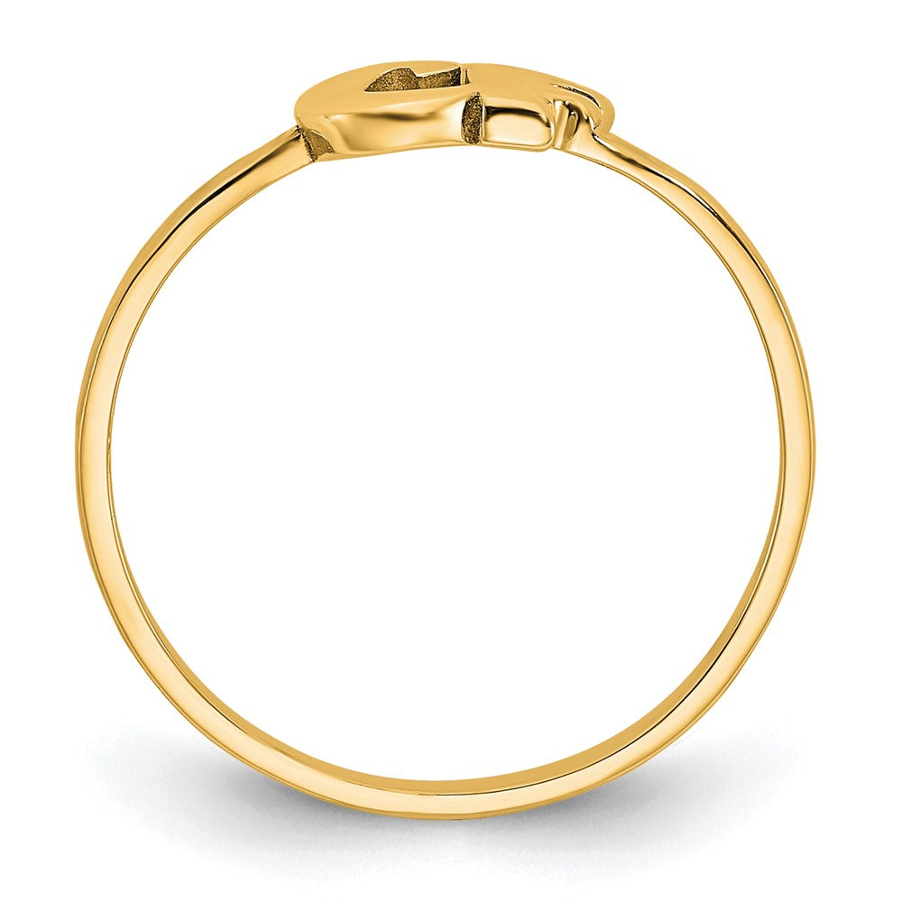 10K Gelbgold Ring mit doppeltem Initialenbuchstaben in Schreib- oder Blockschrift