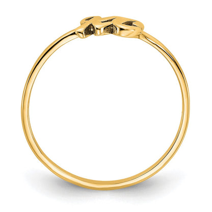 10K Gelbgold Ring mit doppeltem Initialenbuchstaben in Schreib- oder Blockschrift