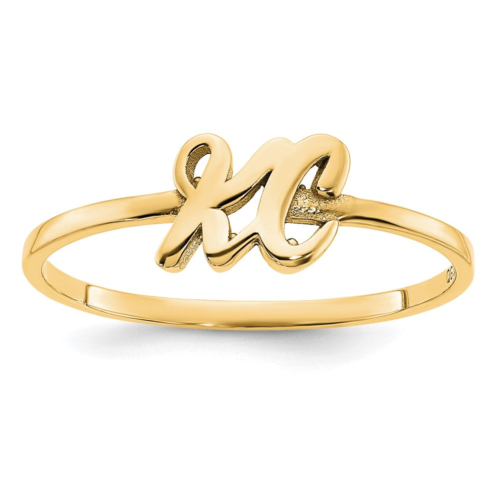 10K Gelbgold Ring mit doppeltem Initialenbuchstaben in Schreib- oder Blockschrift