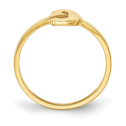 10K Gelbgold Ring mit Initiale in Schreibschrift oder Blockschrift