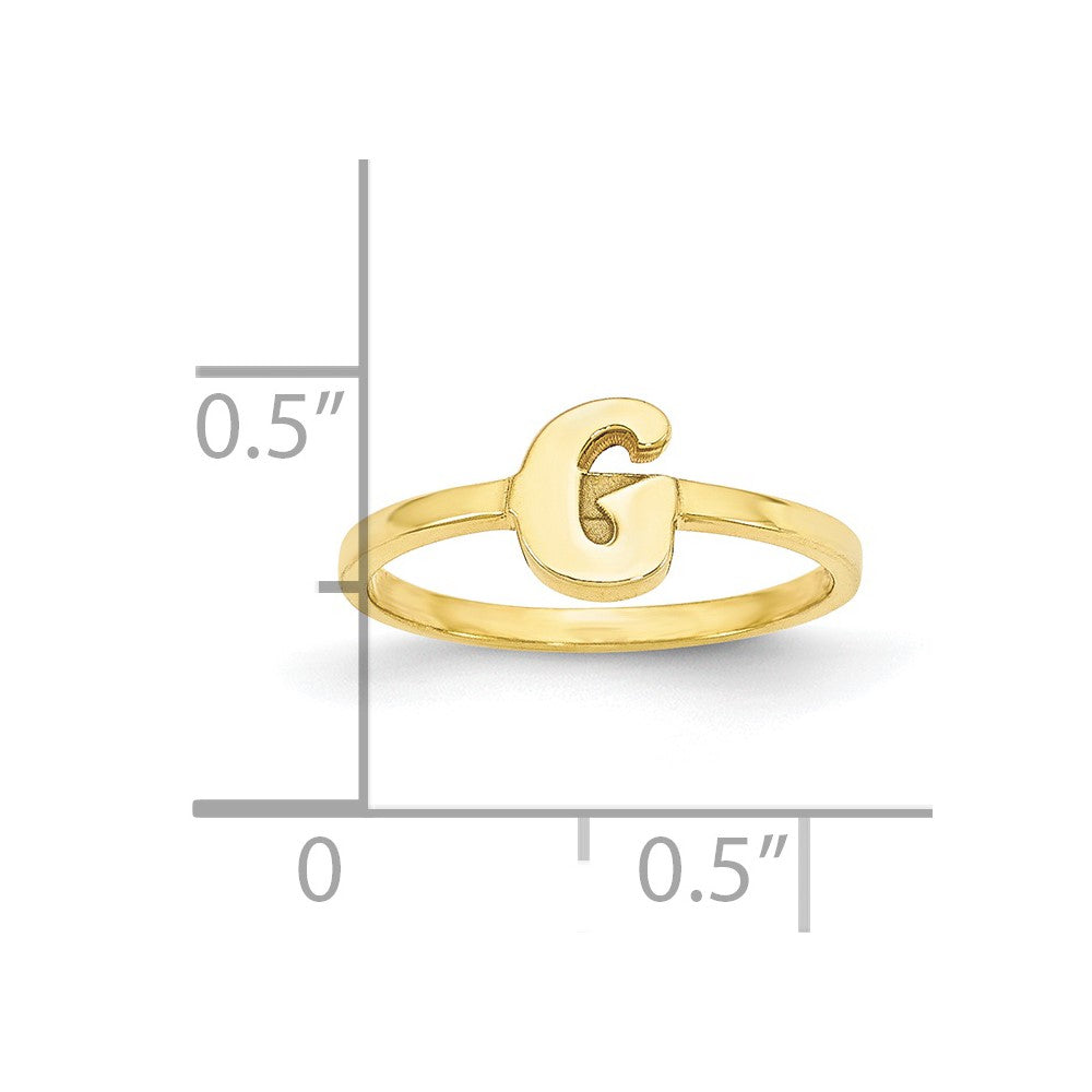10K Gelbgold Ring mit Initiale in Schreibschrift oder Blockschrift