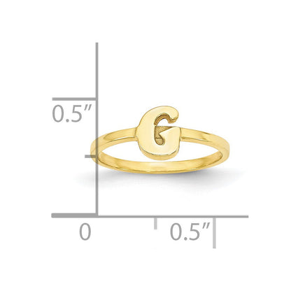 10K Gelbgold Ring mit Initiale in Schreibschrift oder Blockschrift