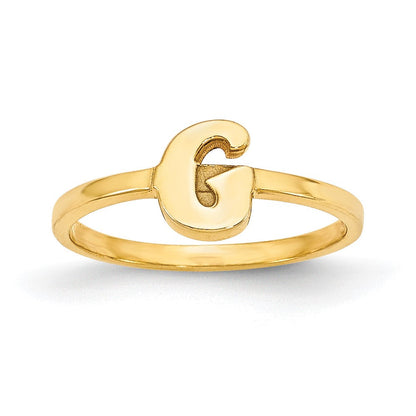 10K Gelbgold Ring mit Initiale in Schreibschrift oder Blockschrift