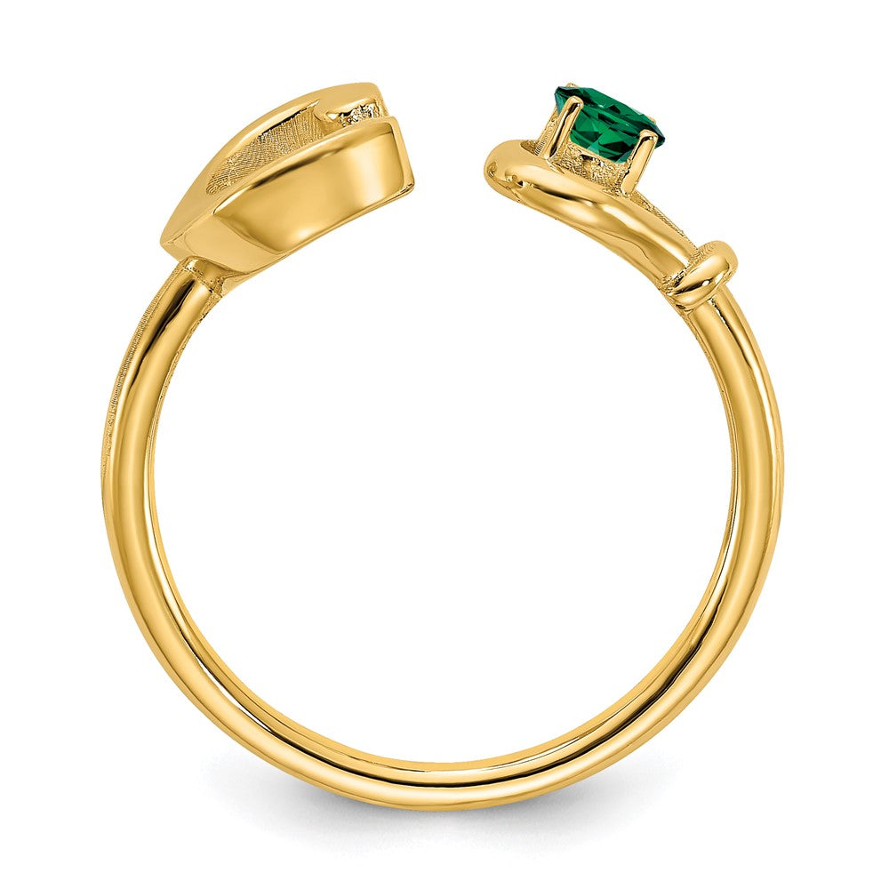 10K Gelbgold Ring mit Buchstabe C und Geburtsstein