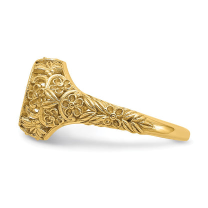 10K Gelbgold Filigran-Ring mit 1,5 mm Geburtssteinen und Monogramm