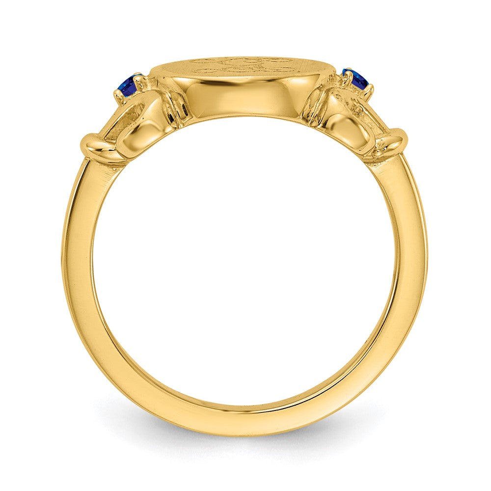 10K Gelbgold Ring mit Fancy-Initiale und Kristall-Geburtssteinen