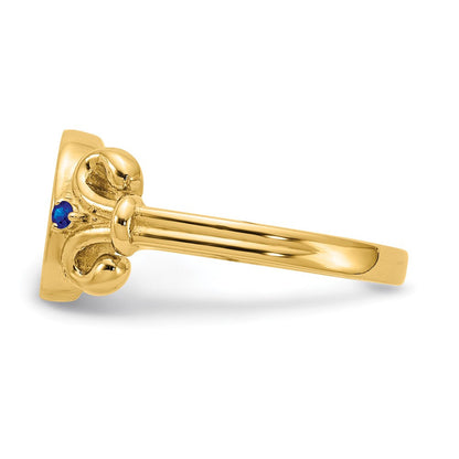 10K Gelbgold Ring mit Fancy-Initiale und Kristall-Geburtssteinen