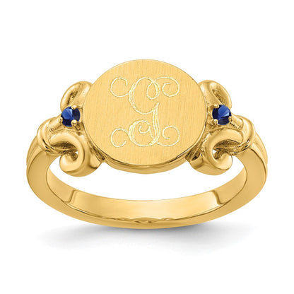 10K Gelbgold Ring mit Fancy-Initiale und Kristall-Geburtssteinen