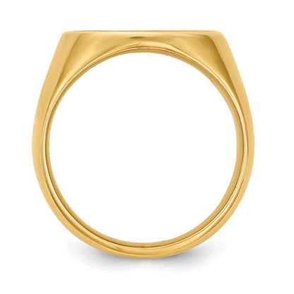 10K Gelbgold Siegelring mit rundem, gravierbarem Oberteil