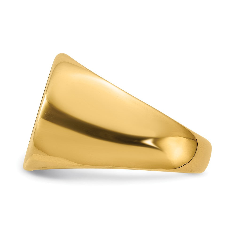 10K Gelbgold Siegelring mit rundem, gravierbarem Oberteil
