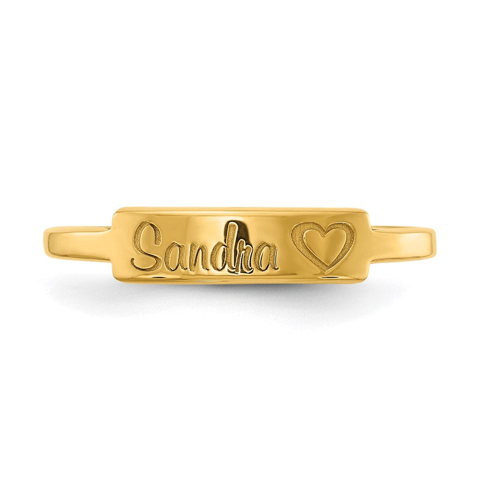 10K Gelbgold Ring mit personalisierbarem Namenszug