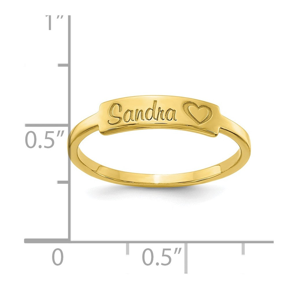 10K Gelbgold Ring mit personalisierbarem Namenszug