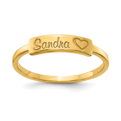 10K Gelbgold Ring mit personalisierbarem Namenszug