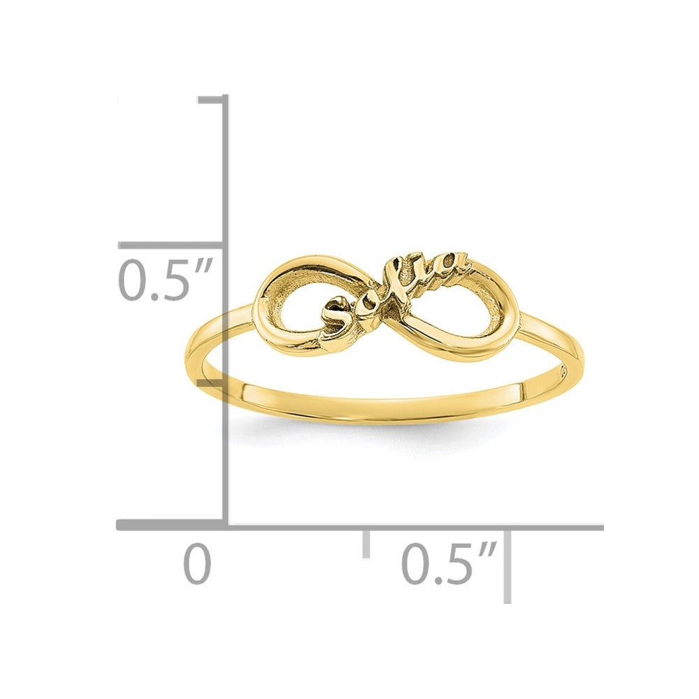 10K Gelbgold Personalisierter Infinity Namensring