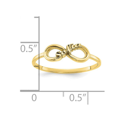 10K Gelbgold Personalisierter Infinity Namensring