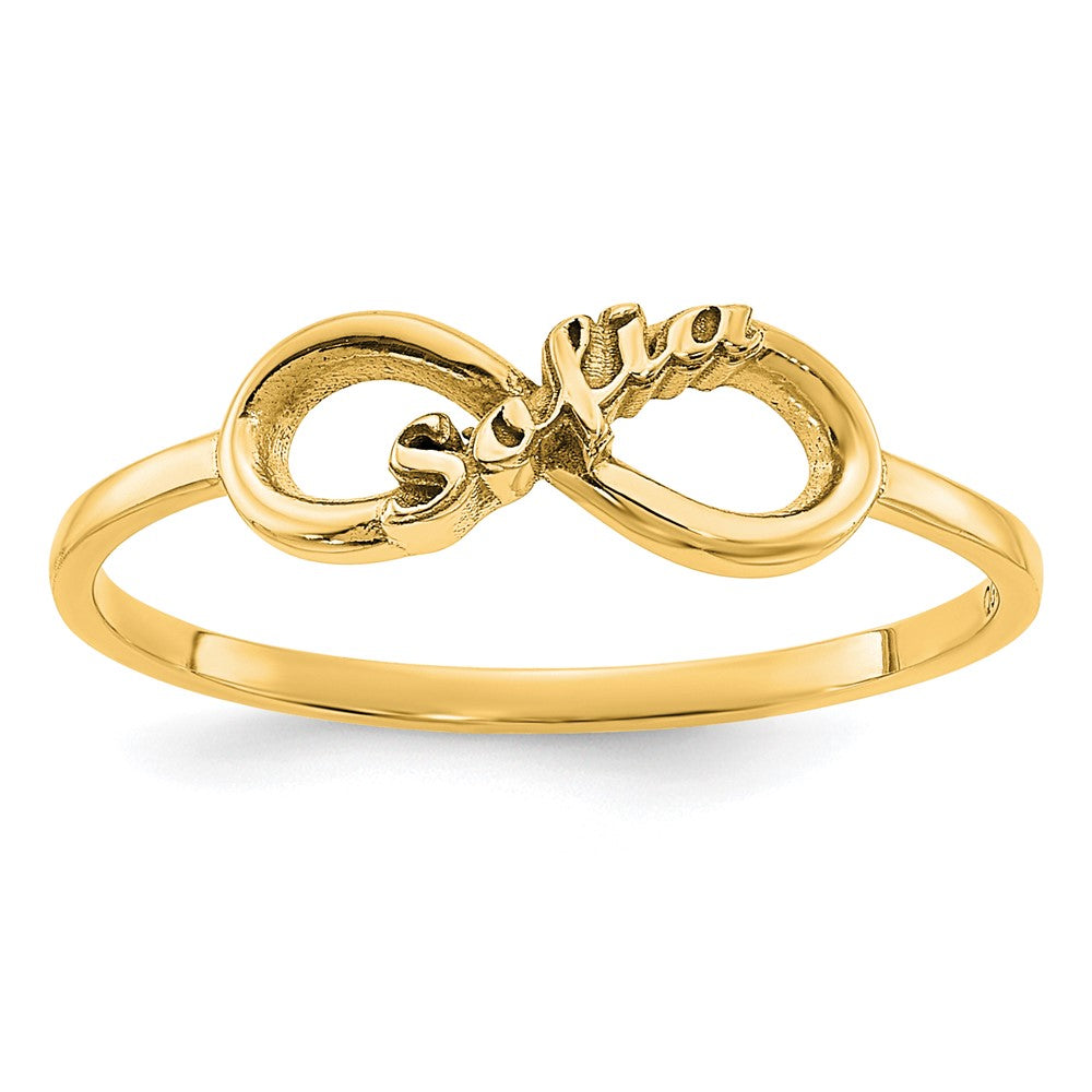 10K Gelbgold Personalisierter Infinity Namensring
