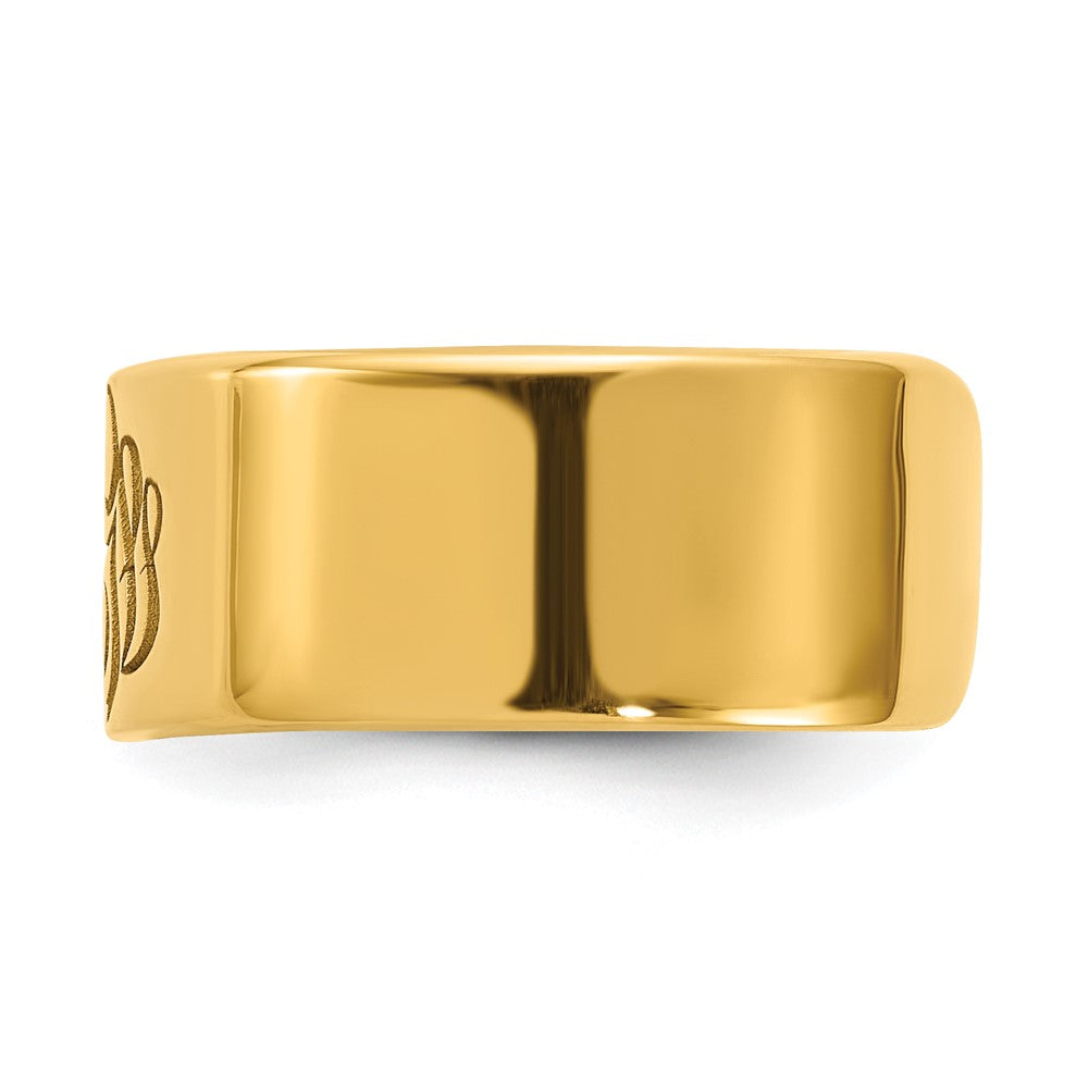 10K Gelbgold Zigarrenring im Monogramm-Stil, poliert