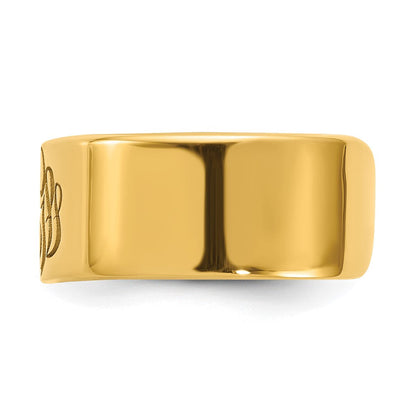 10K Gelbgold Zigarrenring im Monogramm-Stil, poliert