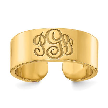 10K Gelbgold Zigarrenring im Monogramm-Stil, poliert