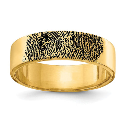 10K Gelbgold Fingerabdruck-Ring