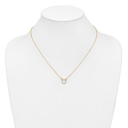10K Gelbgold Diamant Offen Kreis Halskette