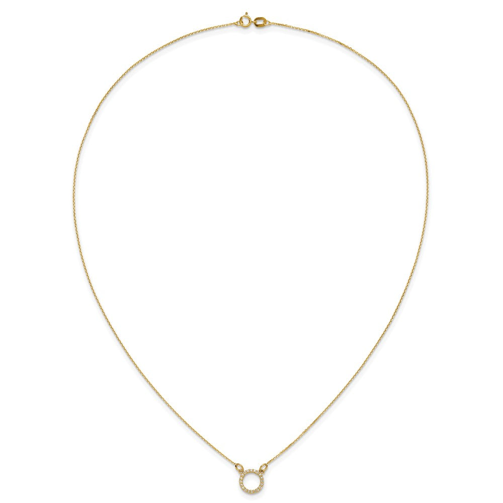 10K Gelbgold Diamant Offen Kreis Halskette