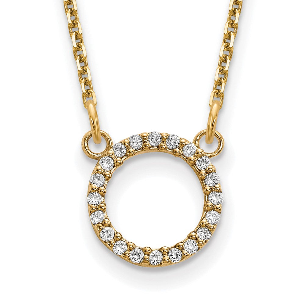 10K Gelbgold Diamant Offen Kreis Halskette