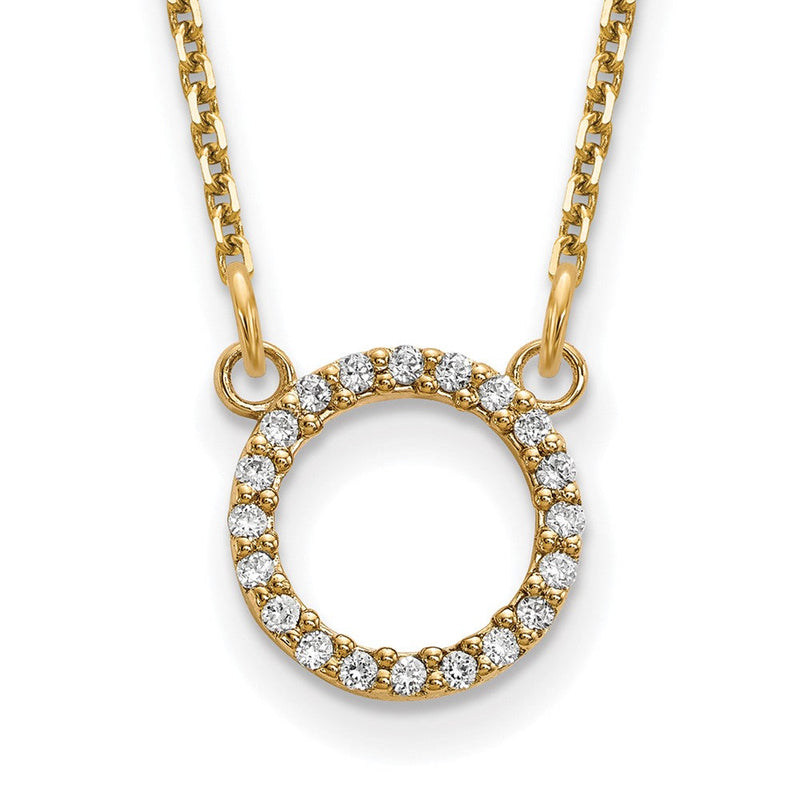 10K Gelbgold Diamant Offen Kreis Halskette