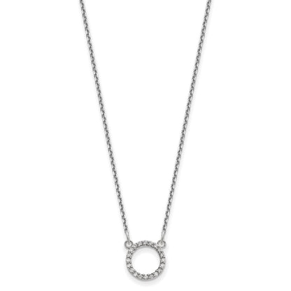 10K Weißgold Diamant Offen Kreis Halskette