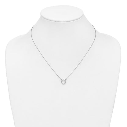 10K Weißgold Diamant Offen Kreis Halskette