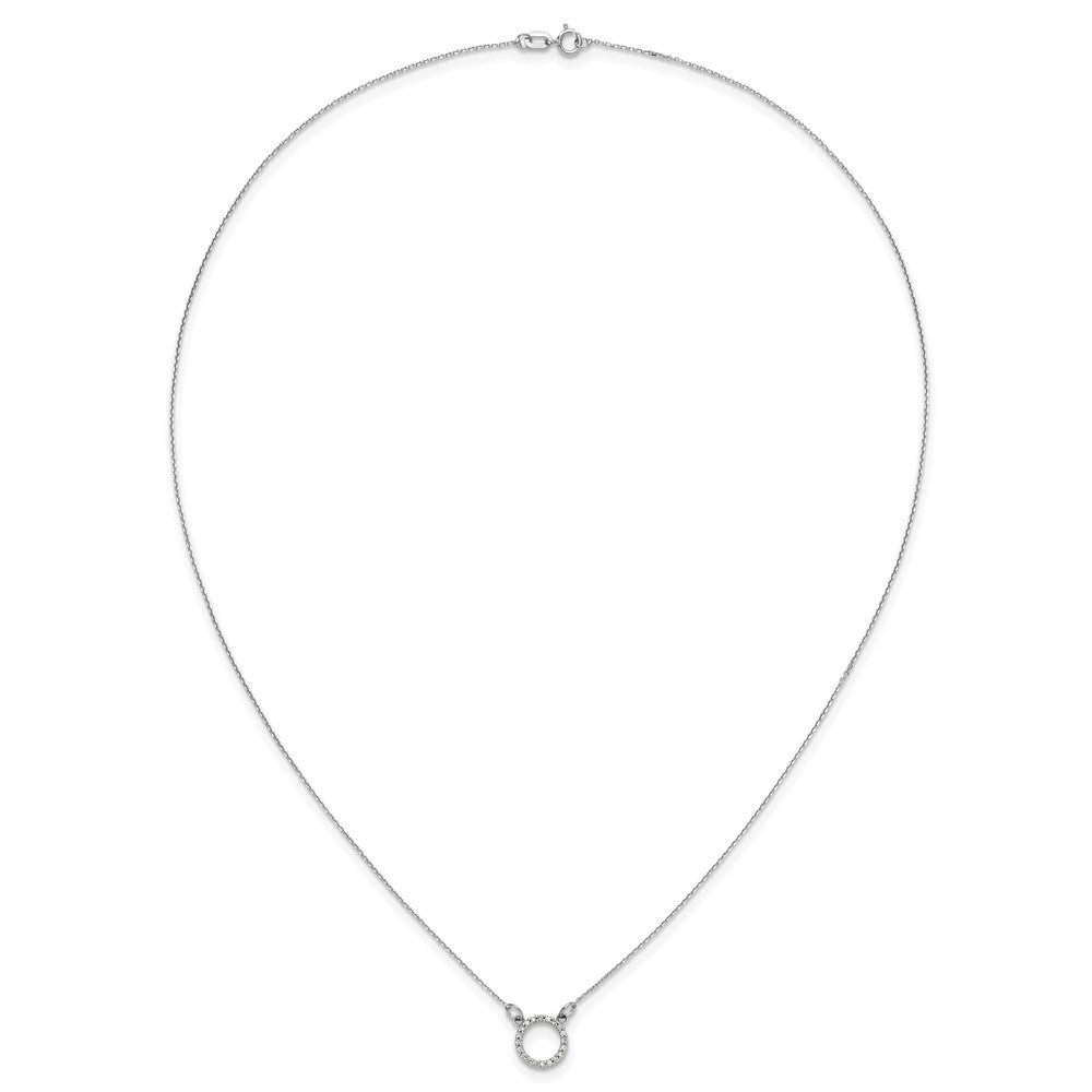 10K Weißgold Diamant Offen Kreis Halskette
