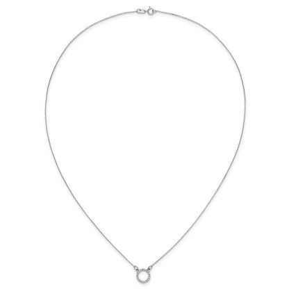 10K Weißgold Diamant Offen Kreis Halskette