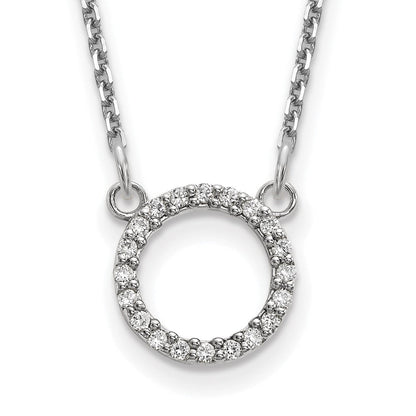 10K Weißgold Diamant Offen Kreis Halskette