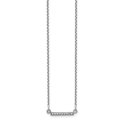 10K Weißgold Diamant Winzig Stab Halskette