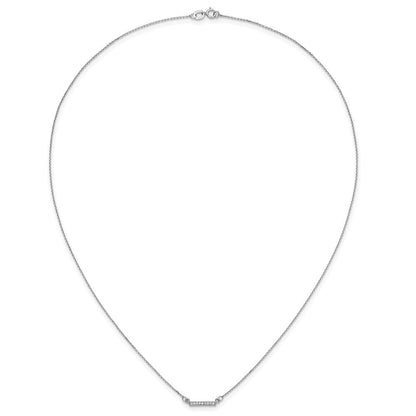 10K Weißgold Diamant Winzig Stab Halskette