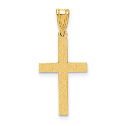 10K Gelbgold Sandgestrahlt Kreuz Anhänger