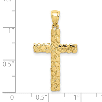 10K Gelbgold 10K Nugget Kreuz Anhänger