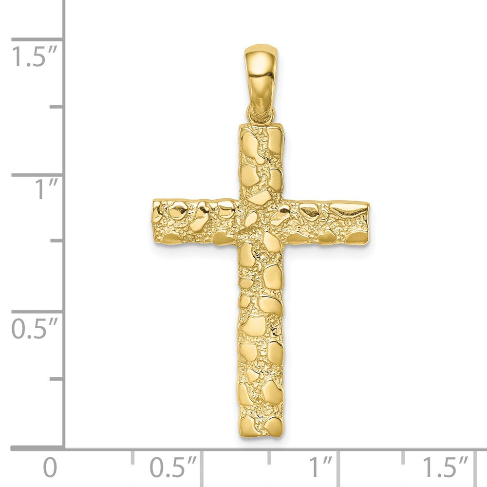 10K Gelbgold 10K Nugget Kreuz Anhänger