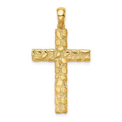 10K Gelbgold 10K Nugget Kreuz Anhänger