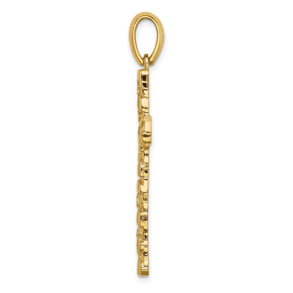 10K Gelbgold 10K Nugget Kreuz Anhänger