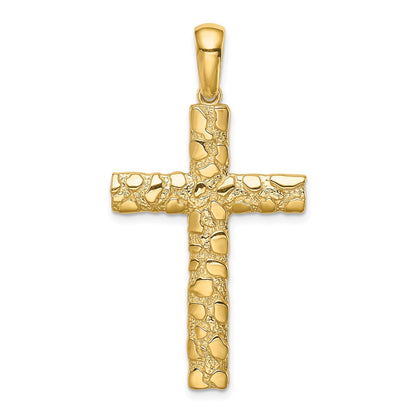 10K Gelbgold 10K Nugget Kreuz Anhänger