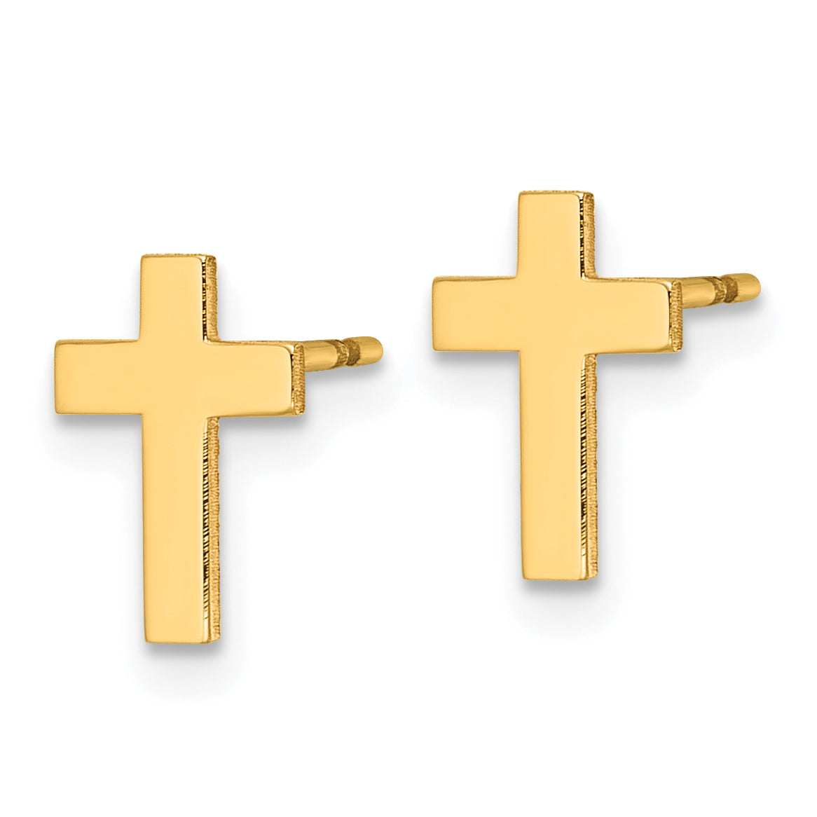 10K Gelbgold Poliert Kreuz Ohrstecker
