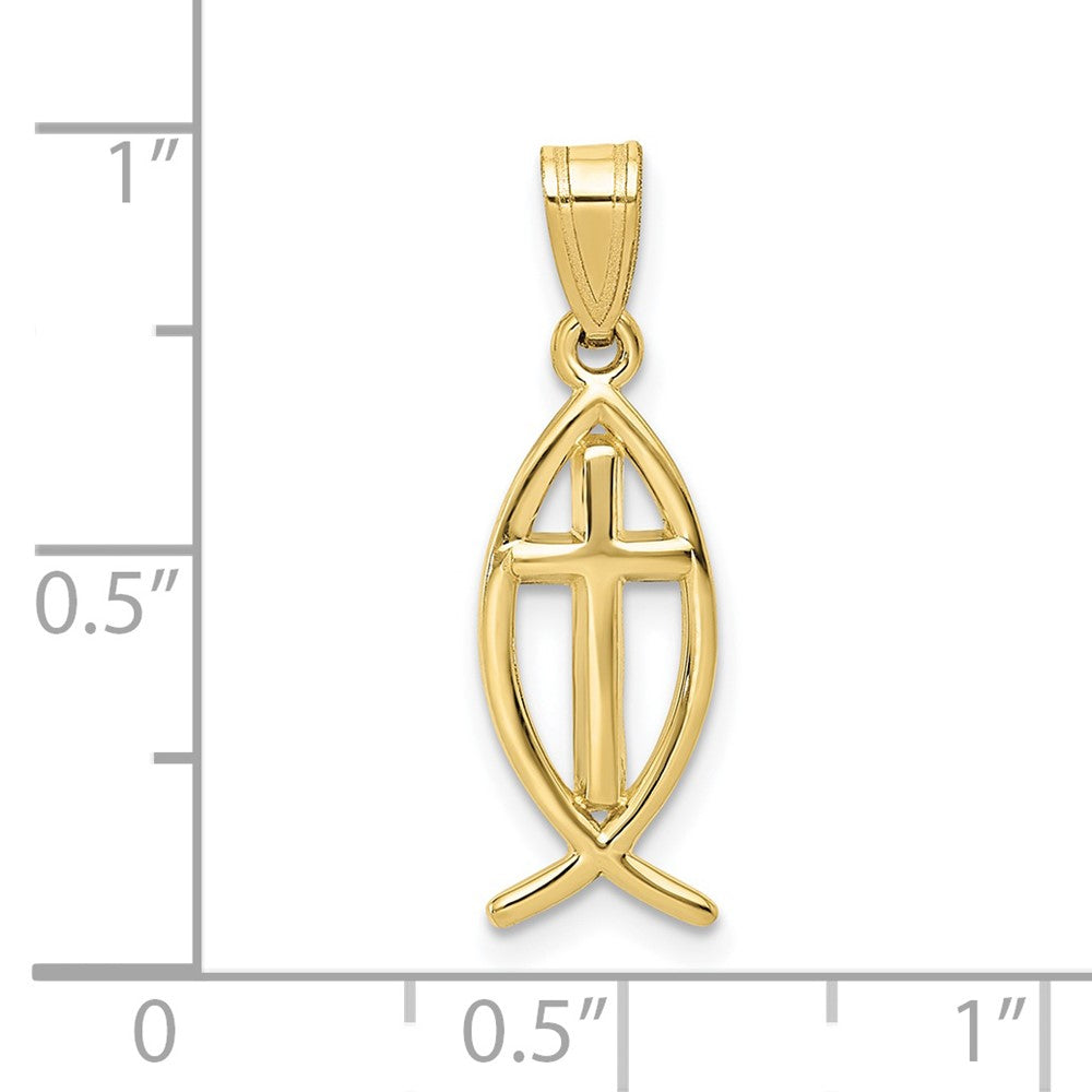 10K Gelbgold Ichthus Fisch Anhänger