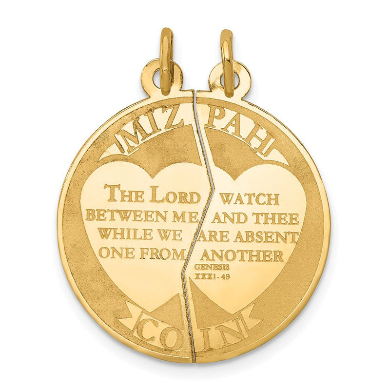 10K Gelbgold 10K Mizpah 2-piece Charm