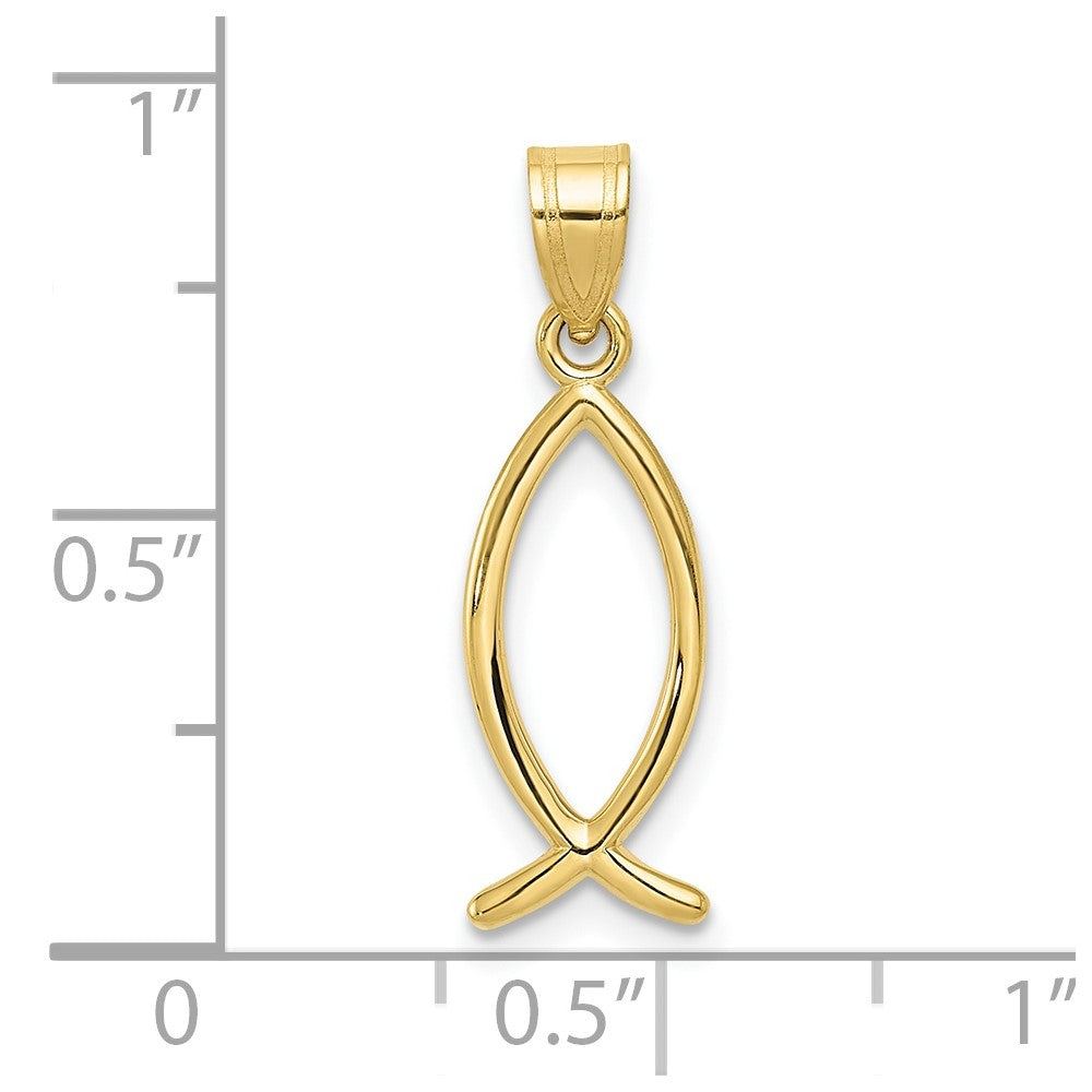 10K Gelbgold Ichthus Fisch Anhänger