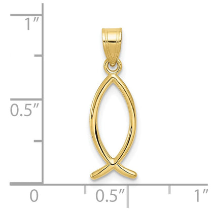 10K Gelbgold Ichthus Fisch Anhänger