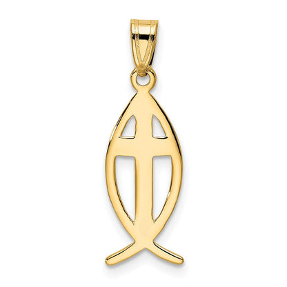 10K Gelbgold Ichthus Fisch Anhänger